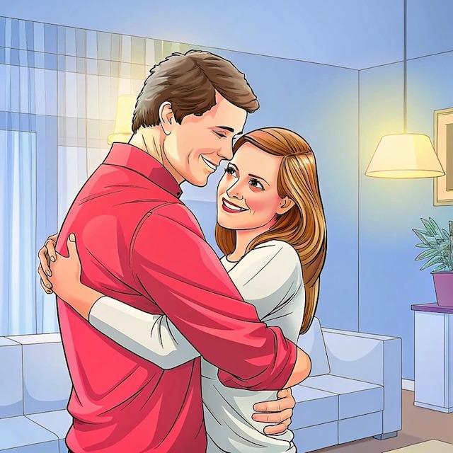 A heartfelt embrace showing that love is more than words.