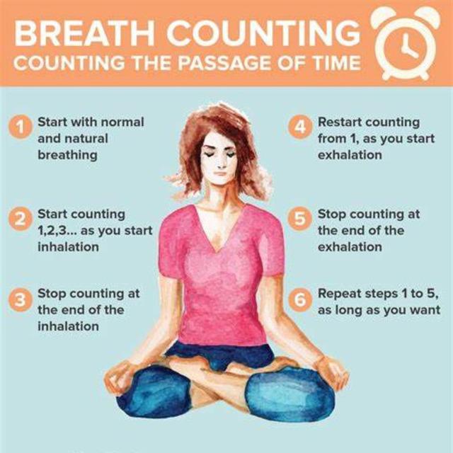 Counting your breaths can help create a focused and peaceful mindset as you practice 4-7-8 breathing.