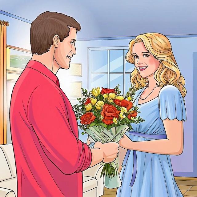 Flowers as a reminder that love is shown through actions, not just words.