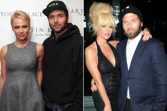 Pamela Anderson with producer Rick Salomon,