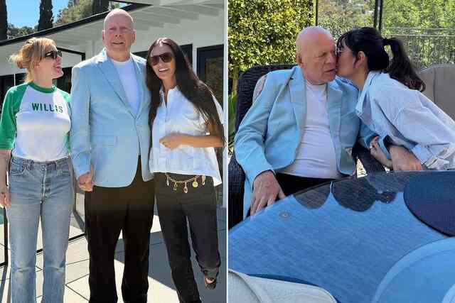 The intimate celebration included their three daughters, now grown, and Bruce’s granddaughter,