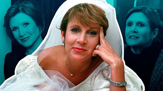 Carrie Fisher, photographed later in life, showing her confidence and wisdom. 