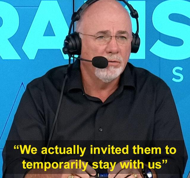 Dave Ramsey, known for his no-nonsense approach, listens intently as a frustrated caller explains the struggle with her in-laws living with them indefinitely.