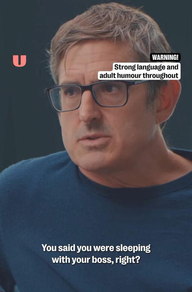 Katherine Ryan responds candidly to Louis Theroux, making a bold statement about her past choices regarding her boss.