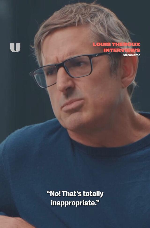 Louis Theroux’s surprised reaction to Katherine Ryan’s candid confession: 'No! That’s totally inappropriate.'