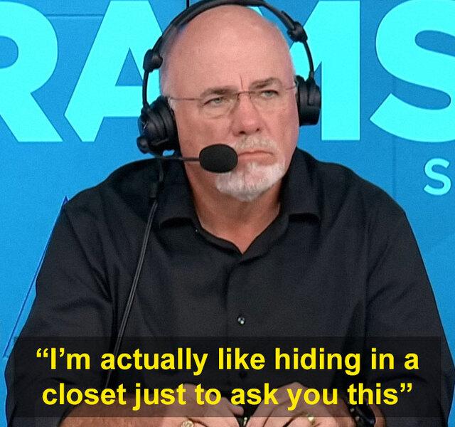 When the woman explained her predicament on the air, financial guru Dave Ramsey did not hold back