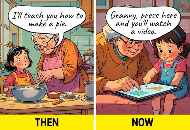Children now teach technology to their grandparents.