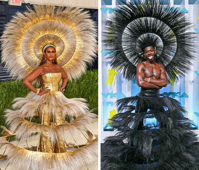 Iman and Lil Nas X radiated divine power in a golden clash of goddess and god-tier aesthetics.