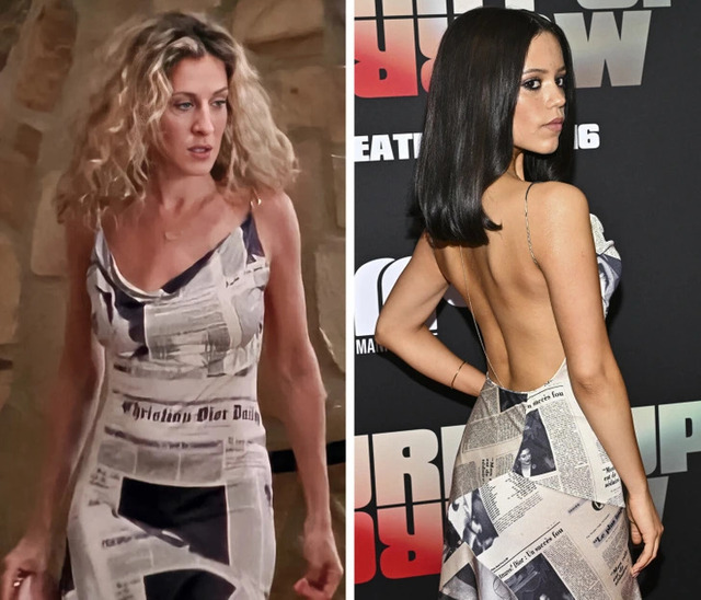 Jenna Ortega injected a moody Gen Z edge into Carrie Bradshaw’s legendary Dior newspaper aesthetic.