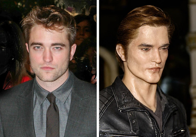 Robert Pattinson’s wax double entered a disturbing "Twilight Zone" by resembling a creepy relative rather than a brooding movie star.