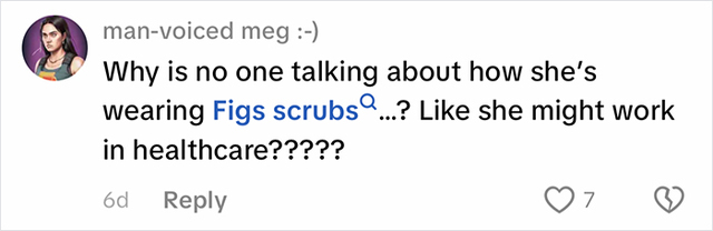  Social media users point out the passenger appears to be wearing professional medical scrubs.