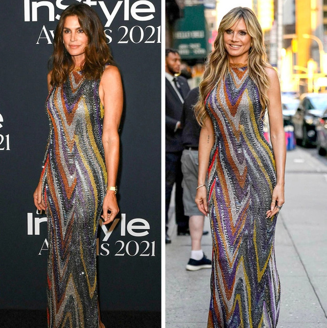 Supermodel icons Cindy Crawford and Heidi Klum dominated the carpet in a fierce battle of red sequins.