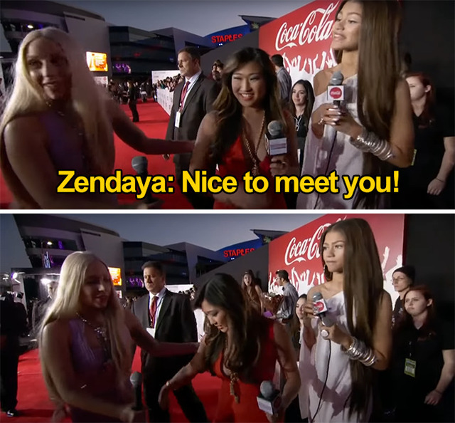 A young Zendaya experiences a brief and icy encounter with Lady Gaga.