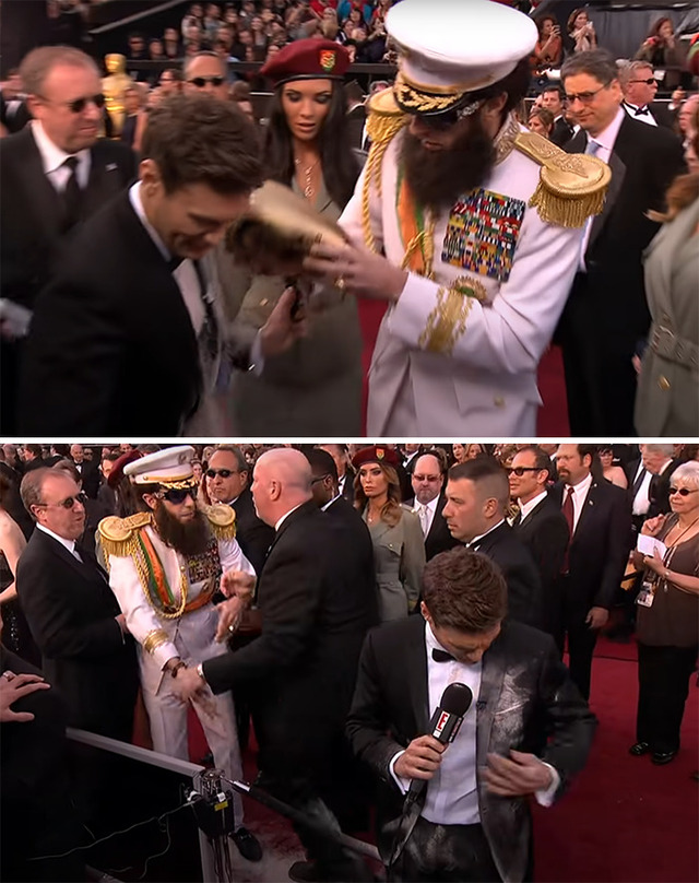 Ryan Seacrest delivers a firm "No" to Sacha Baron Cohen’s antics.