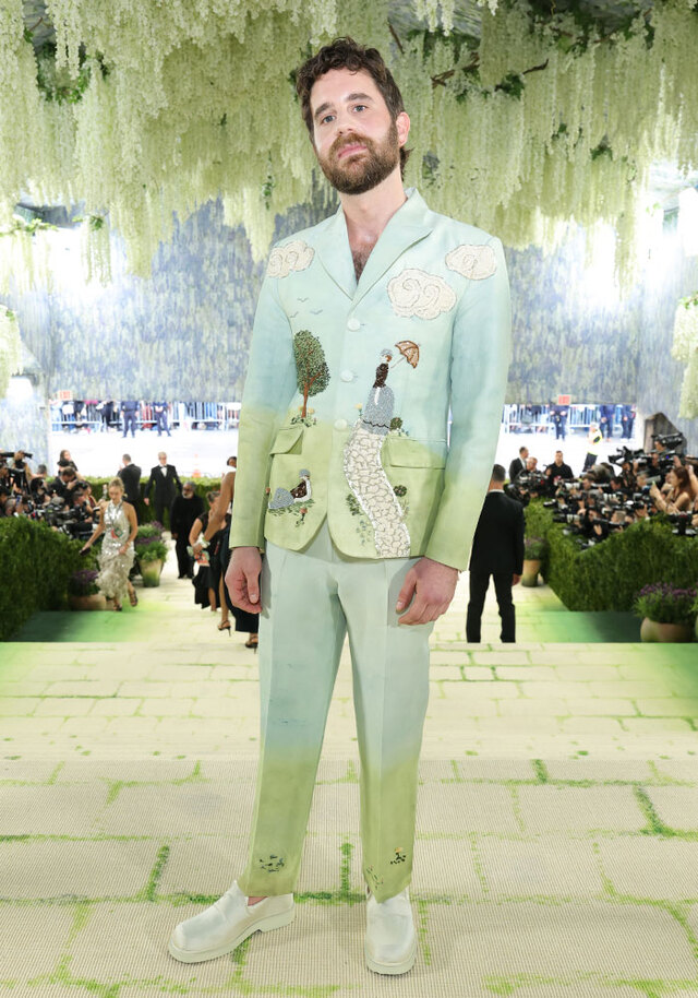 Ben Platt’s pointillist suit ended up looking like a DIY art project gone wrong.