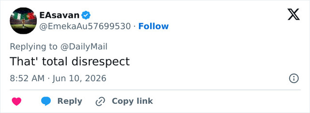 A social media user expressing strong disapproval on X (formerly Twitter), labeling the situation as "total disrespect."