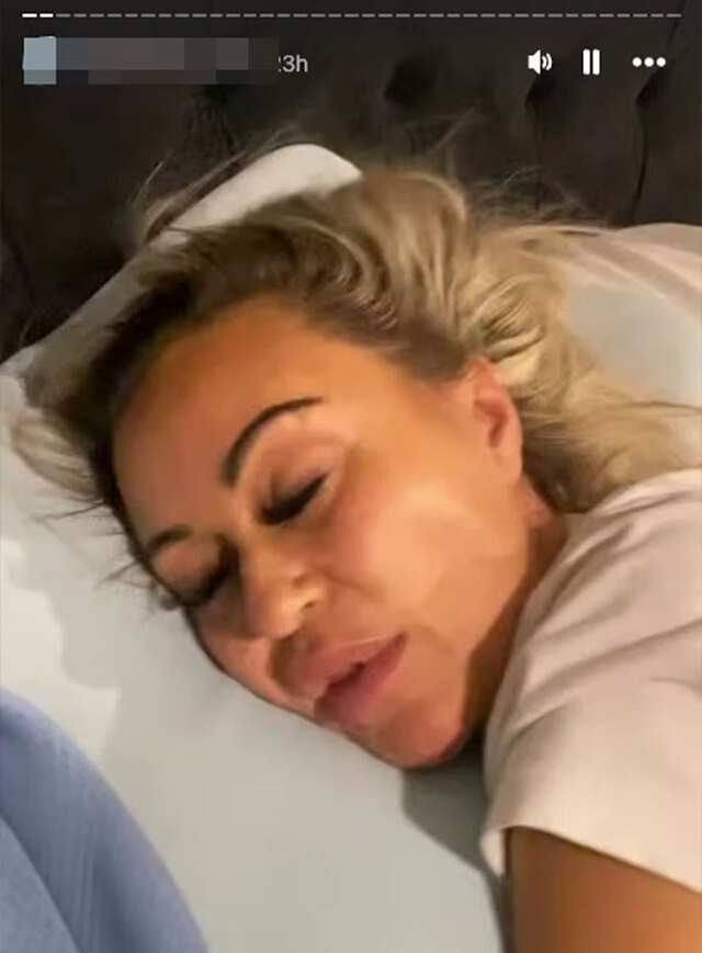 A widely circulated video still showing Jessica Te Huia in bed during the viral 4 AM bedroom confrontation recorded by Levi Hilton.