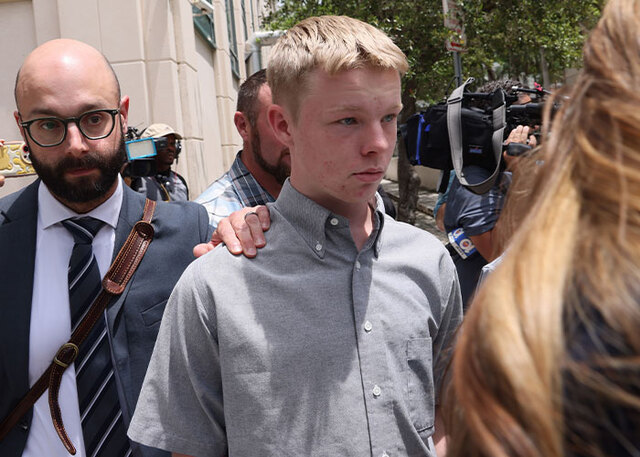 Accused stepbrother Timothy Hudson departs a high-stakes court hearing in connection with the cruise ship tragedy.