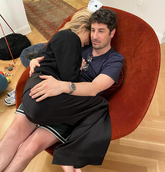 Jenny Mollen alongside her husband, Jason Biggs, with whom she shares two sons amid the unfolding public debate.