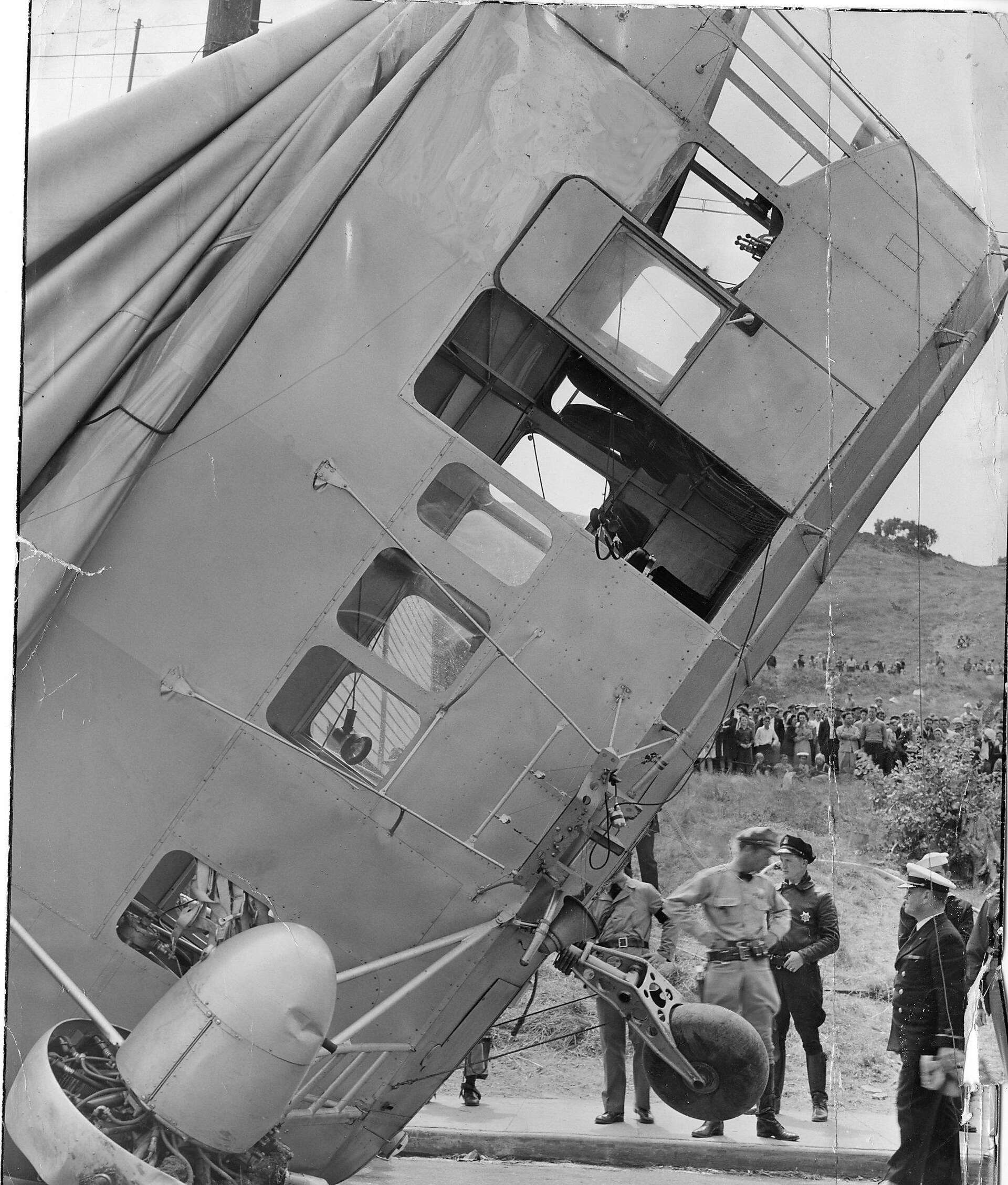 In 1942, a war blimp fell out of the sky onto Daly City. Its crew was never found.