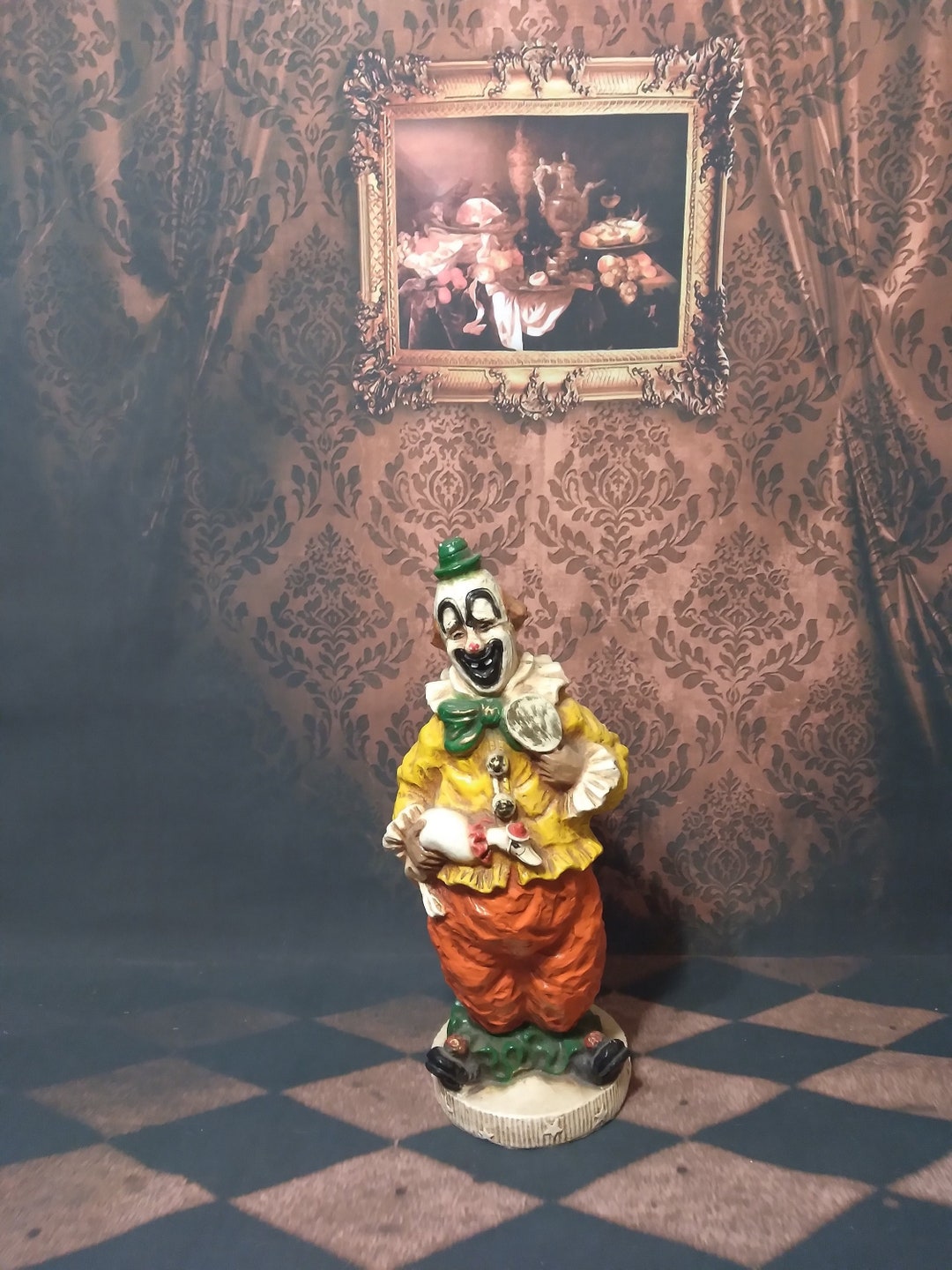 Large Creepy Clown Statue: Vintage Universal Statuary Corp. 1966 - Etsy
