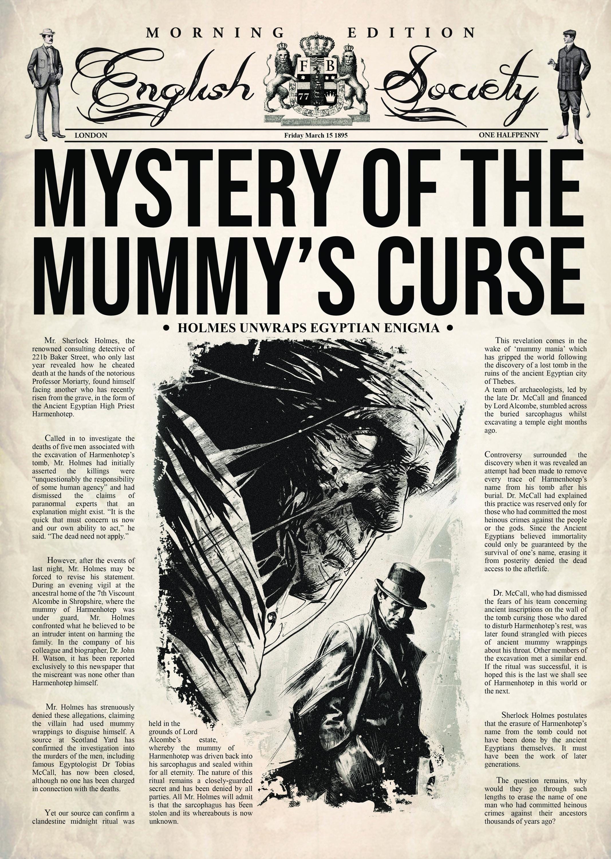 Sherlock Holmes - Mystery of the Mummy's Curse Newspaper - Etsy Ireland